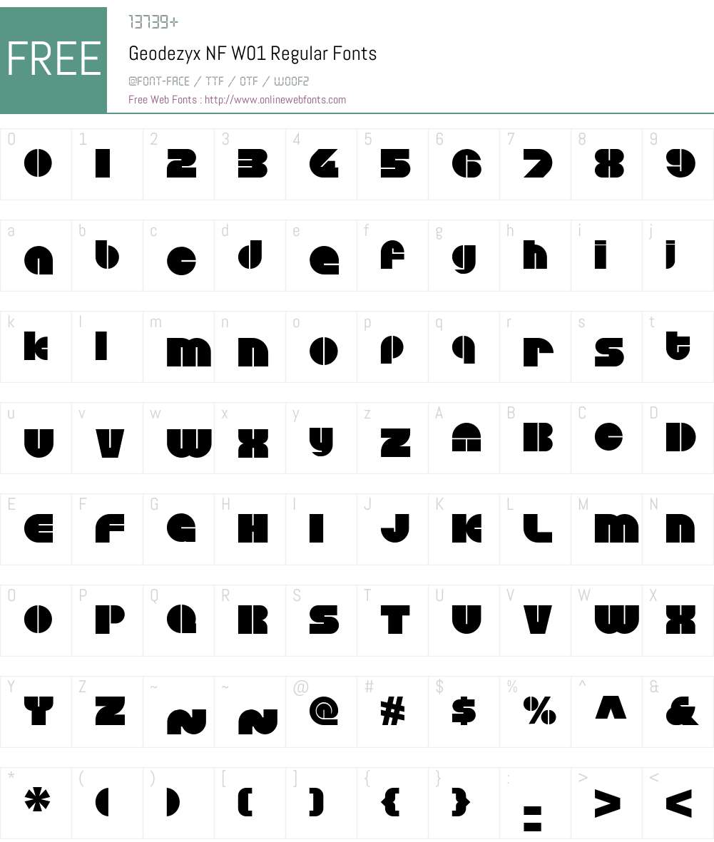 GeodezyxNFW01-Regular Font Screenshots