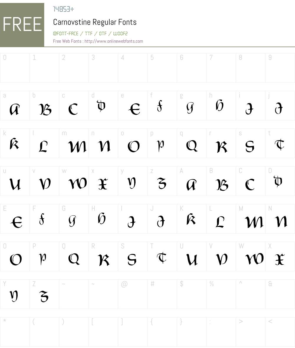 Carnovstine Font Screenshots
