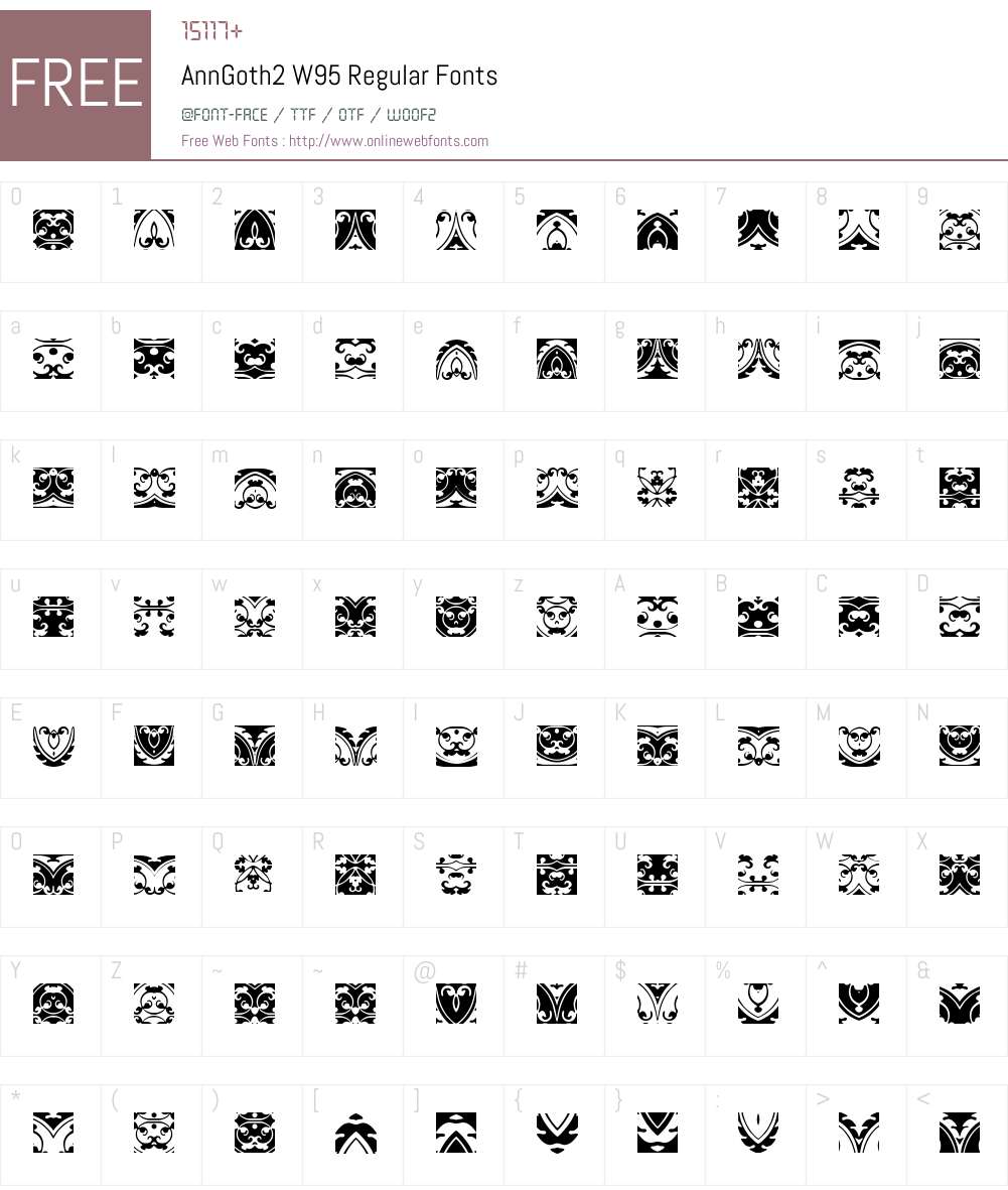 AnnGoth2 Font Screenshots
