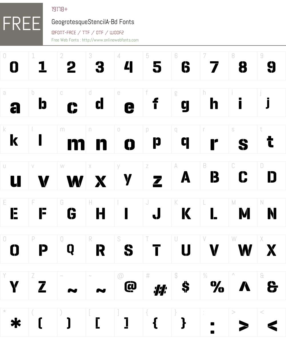 Geogrotesque Stencil A Bd Font Screenshots