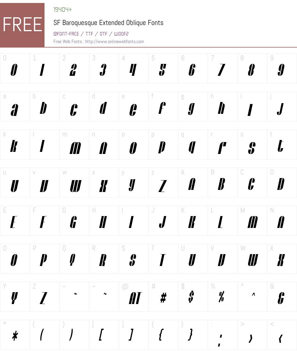 SF Baroquesque Extended Font Screenshots