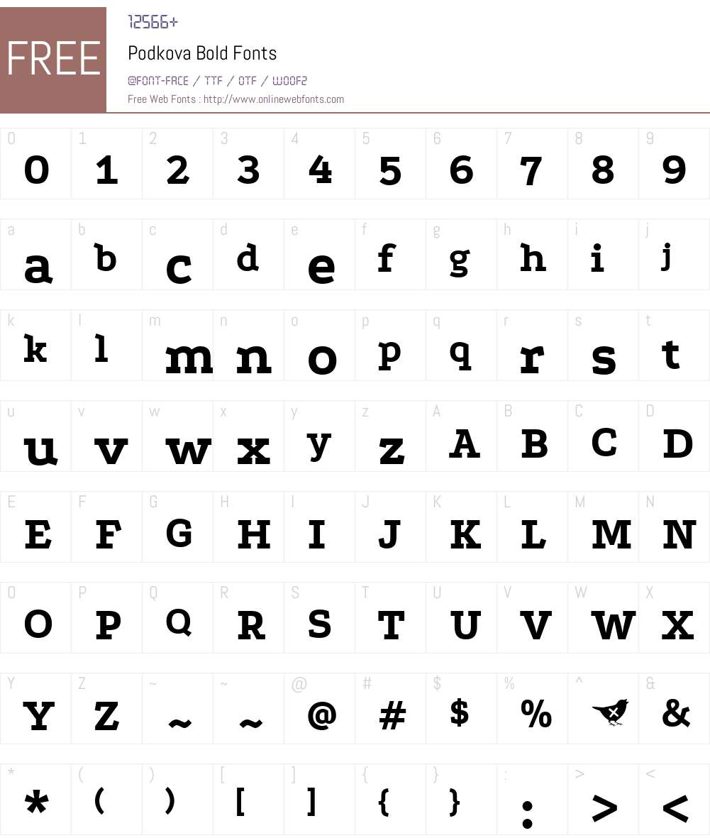 Podkova Font Screenshots