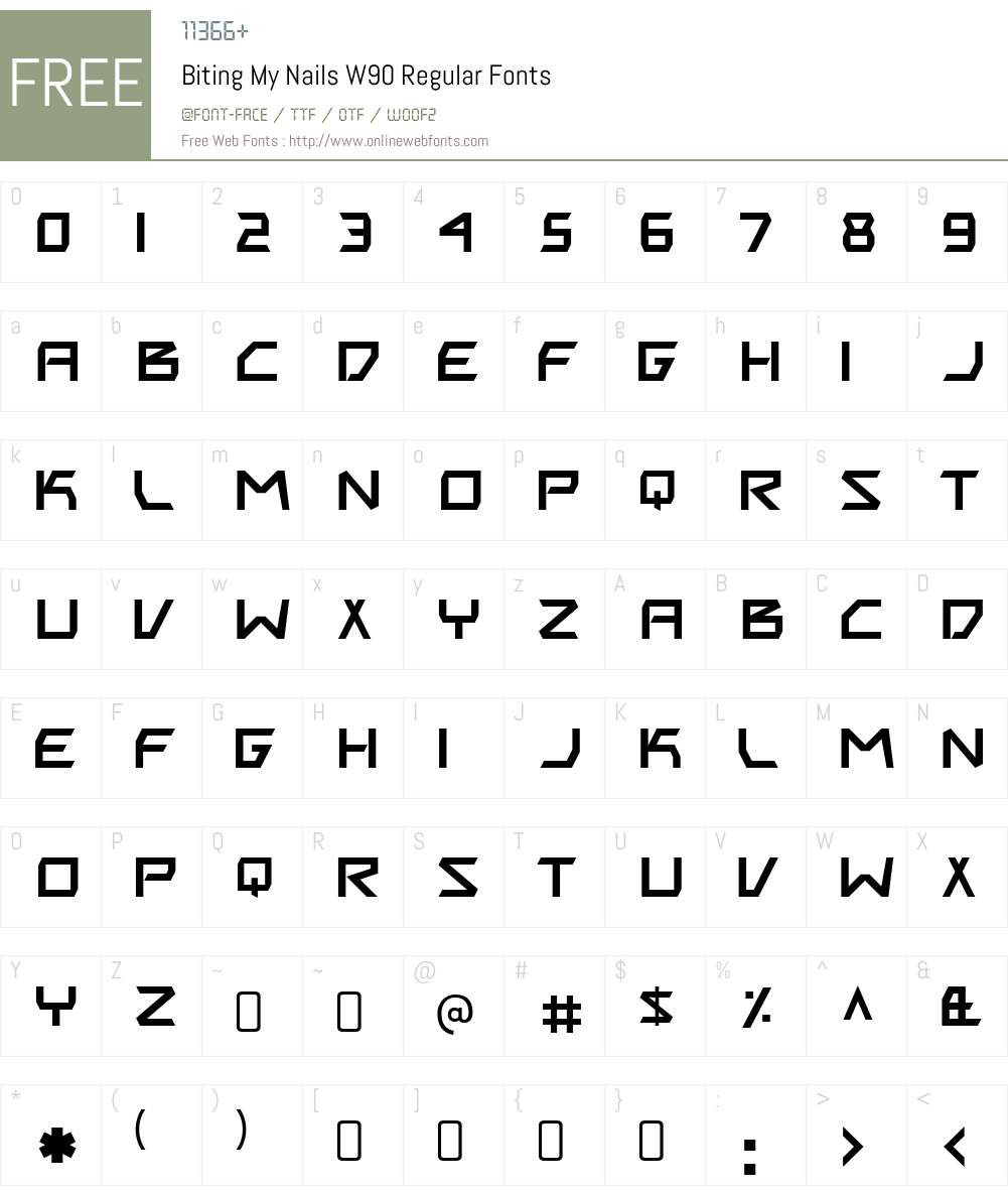 BitingMyNailsW90-Regular Font Screenshots