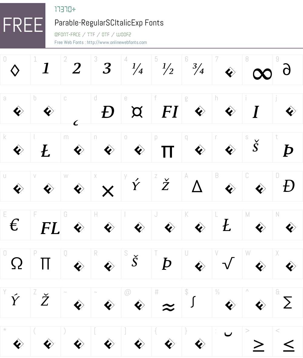Parable-RegularSCItalicExp Font Screenshots