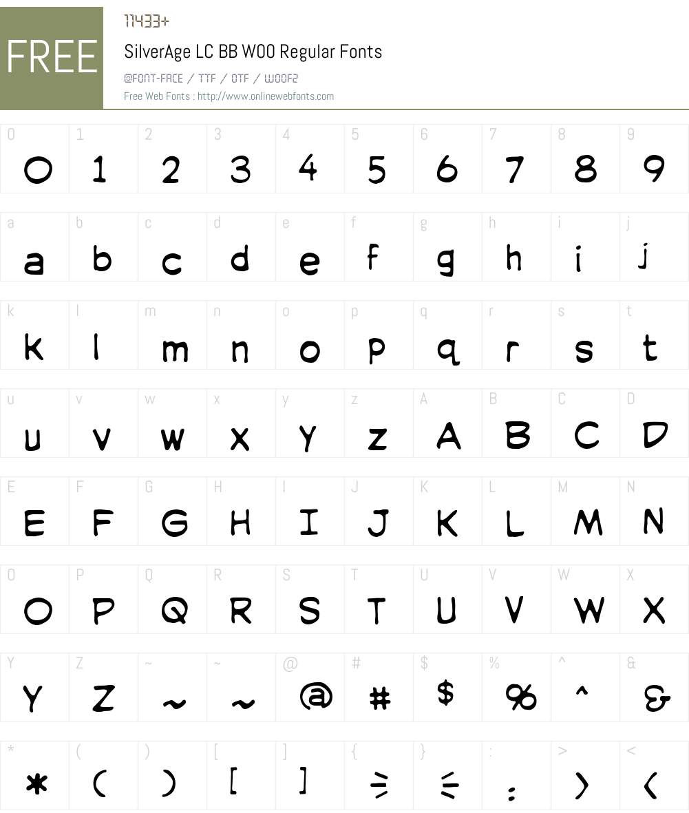 SilverAgeLCBBW00-Regular Font Screenshots