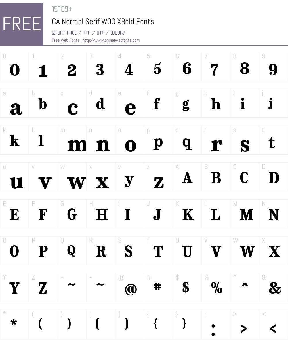 CANormalSerifW00-XBold Font Screenshots