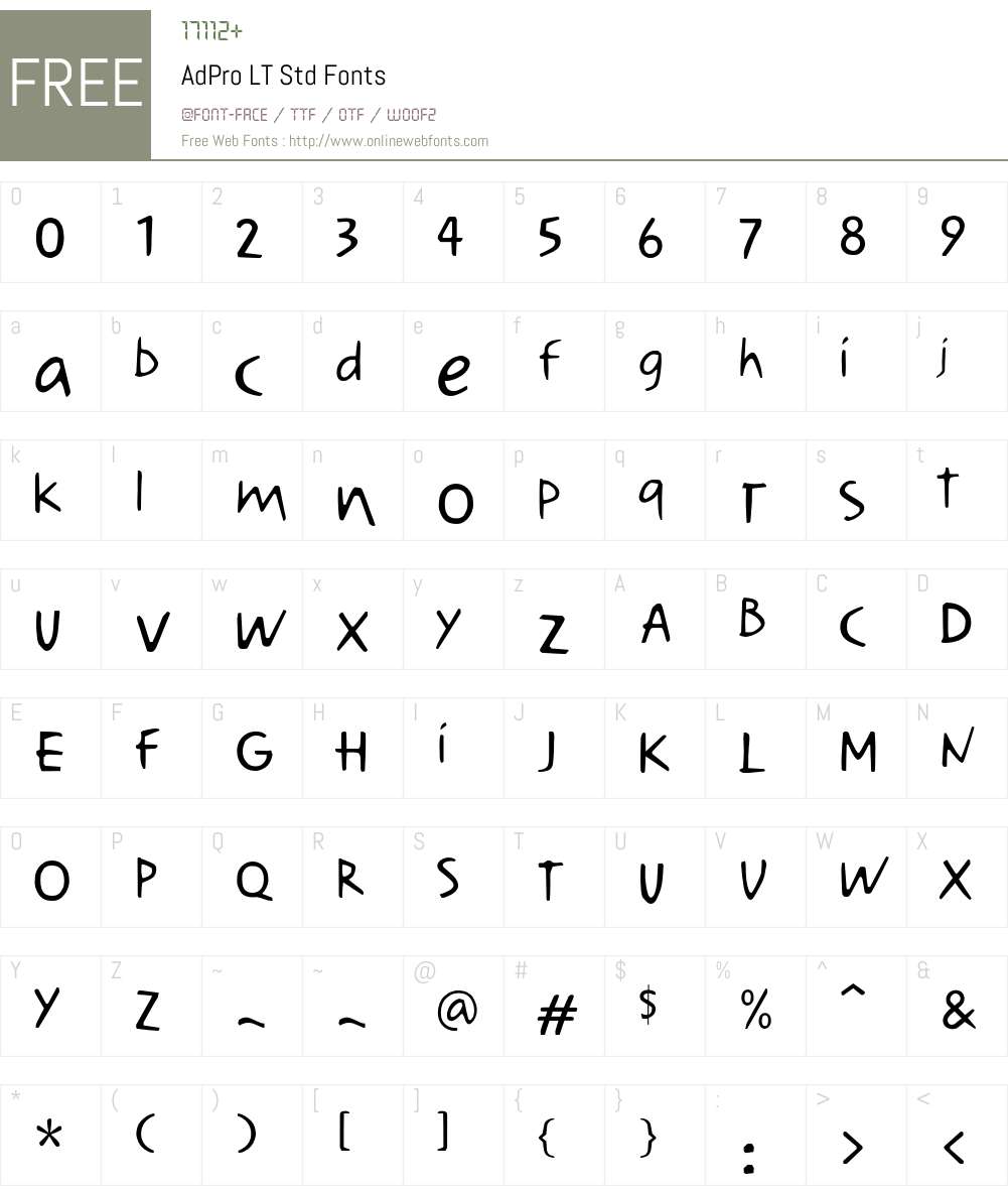 AdPro LT Std Font Screenshots