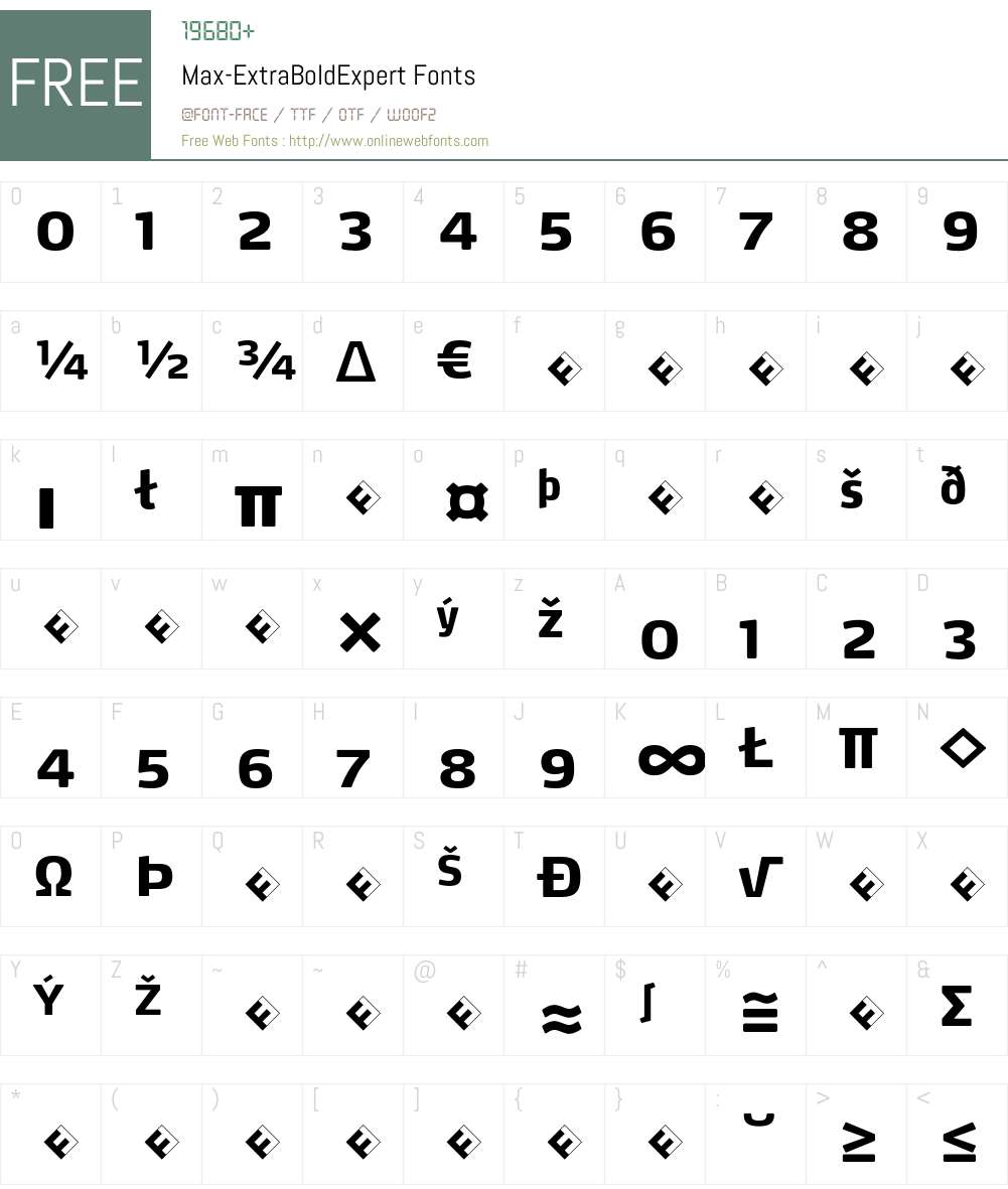 Max-ExtraBoldExpert Font Screenshots