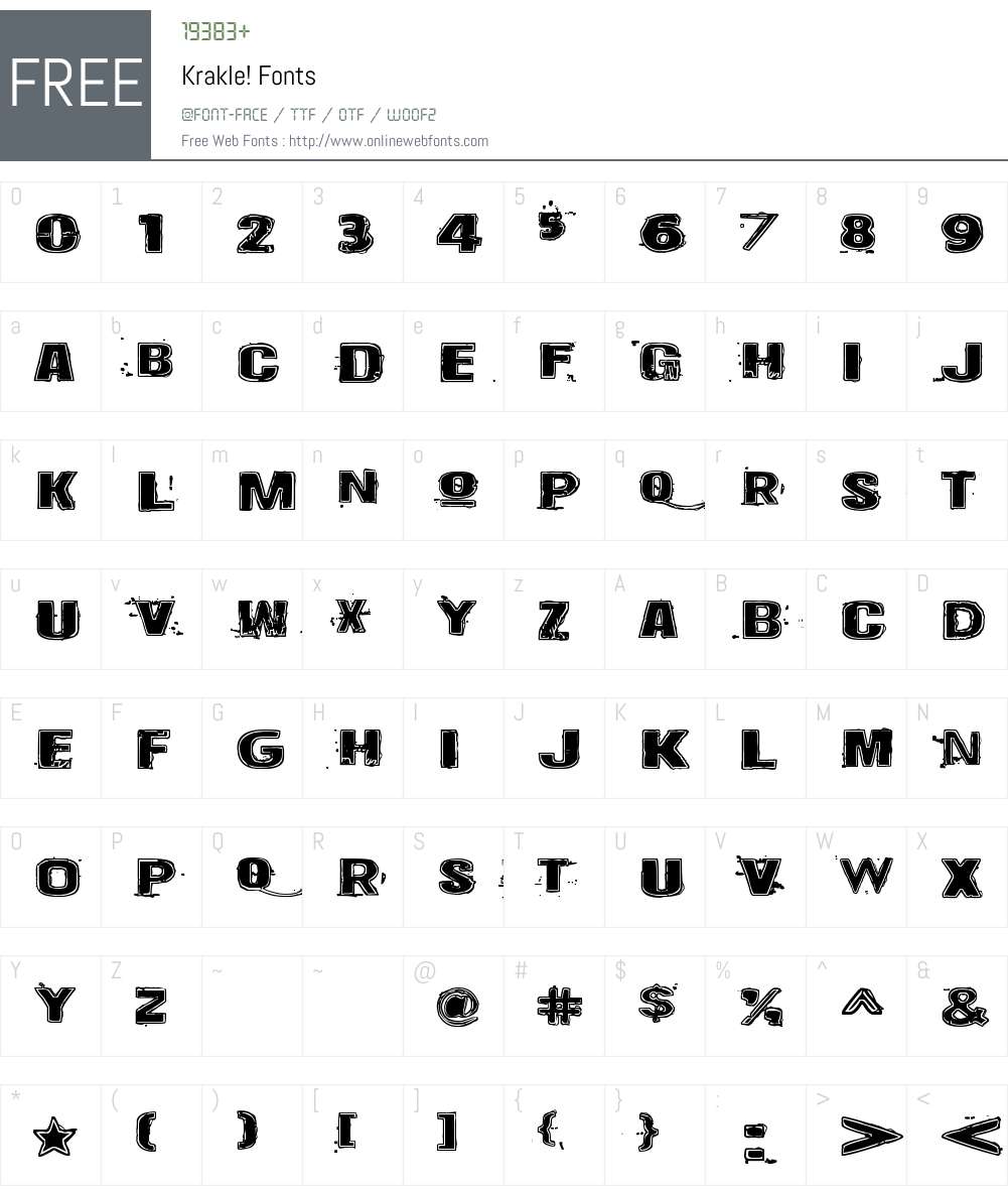 Krakle! Font Screenshots