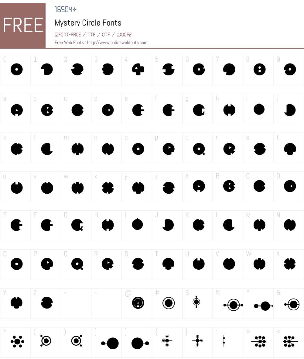 Mystery Circle Font Screenshots