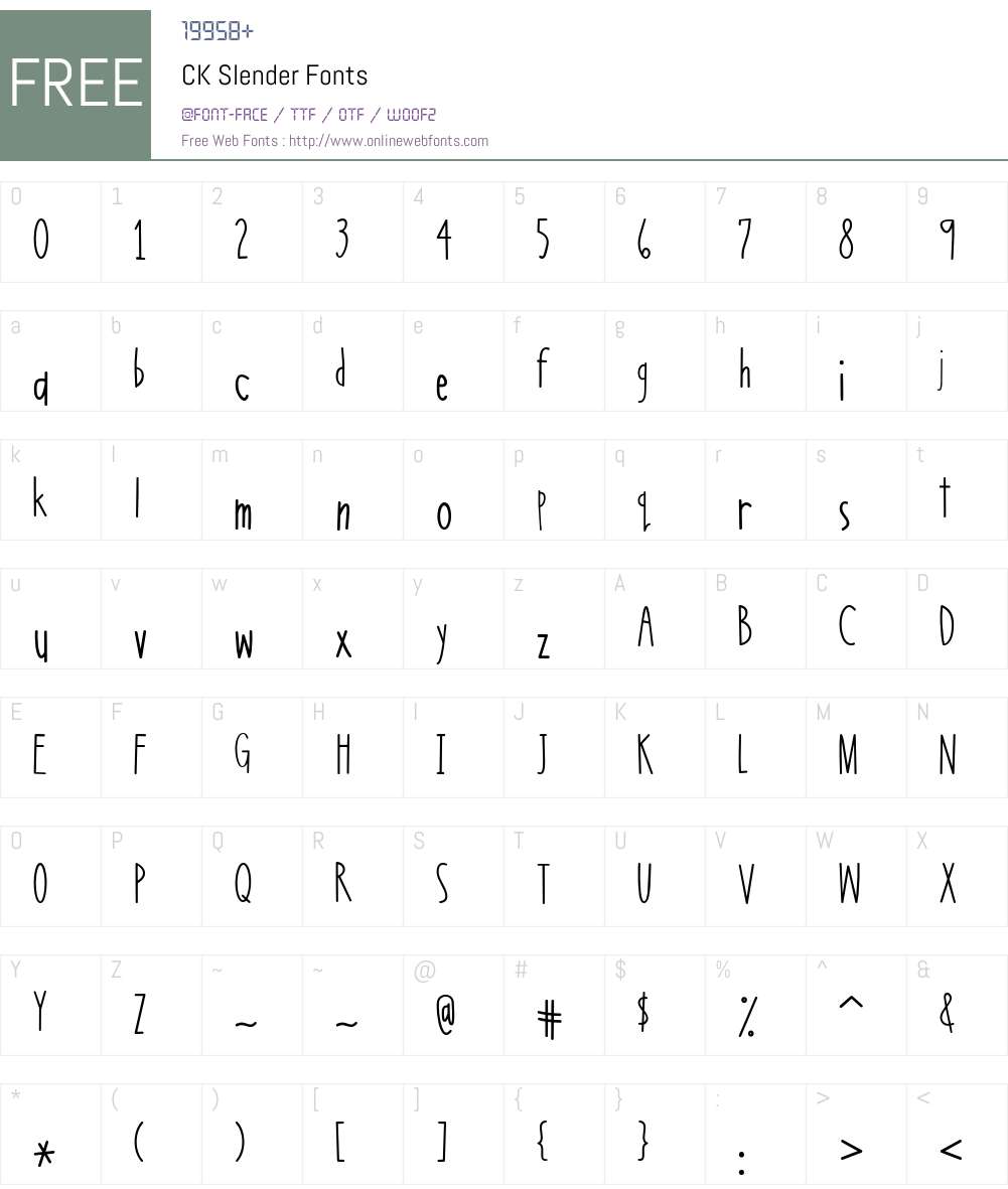 CK Slender Font Screenshots