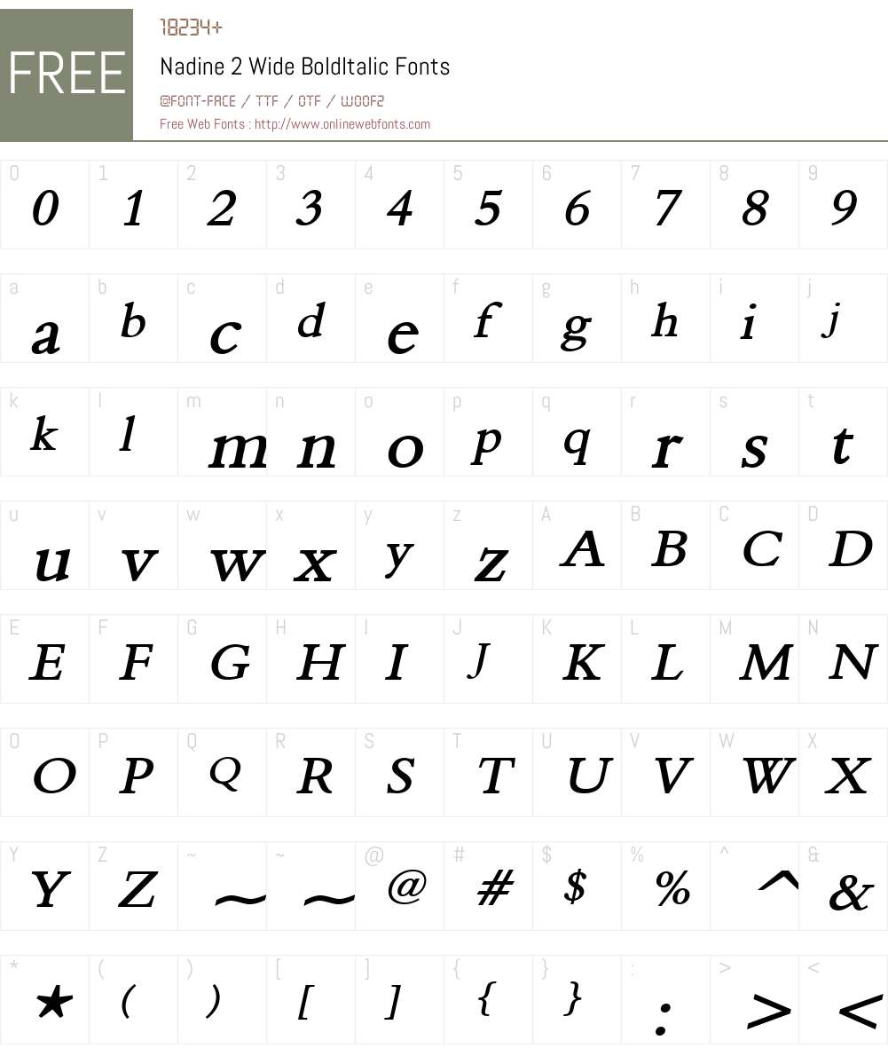 Nadine 2 Wide Font Screenshots