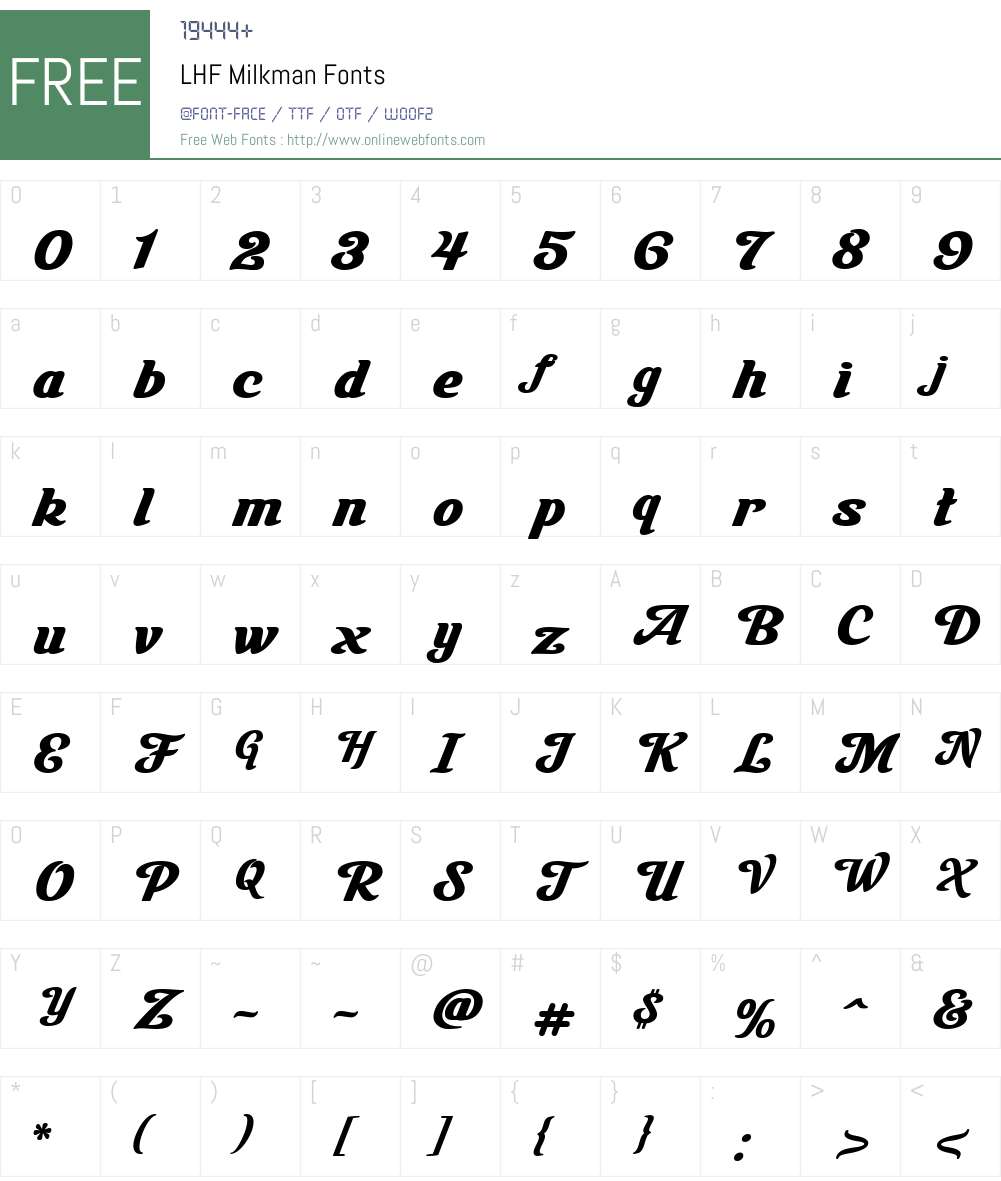 LHF Milkman Font Screenshots