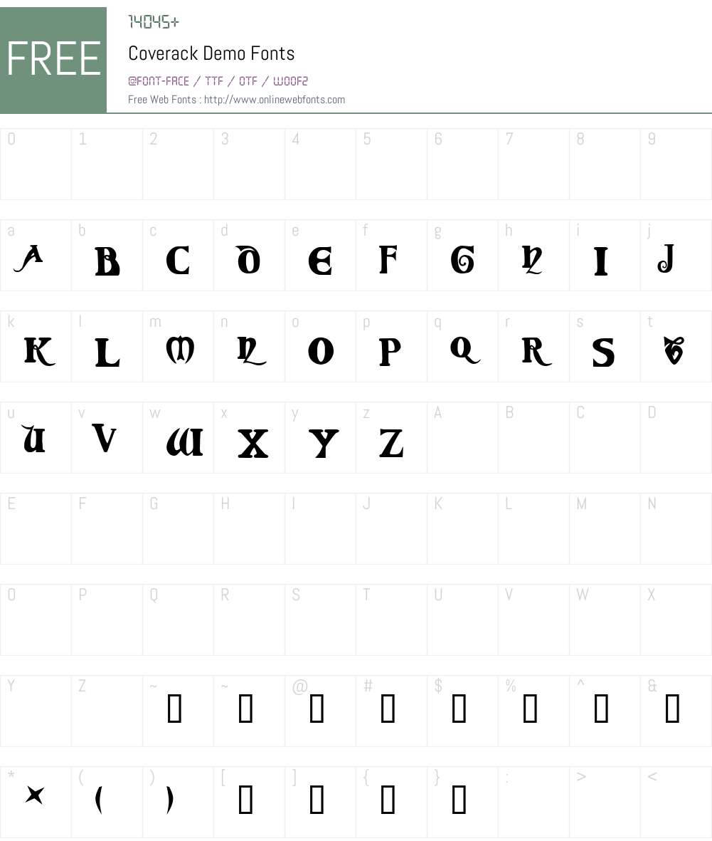 Coverack Demo Font Screenshots