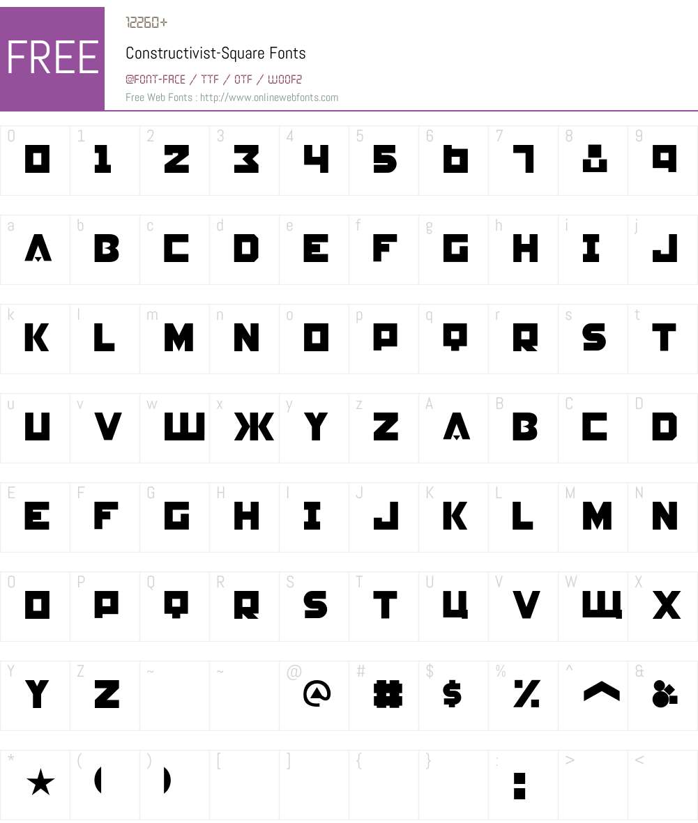 Constructivist Font Screenshots