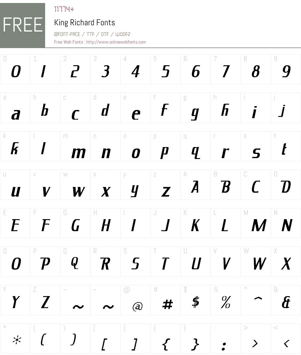King Richard Font Screenshots