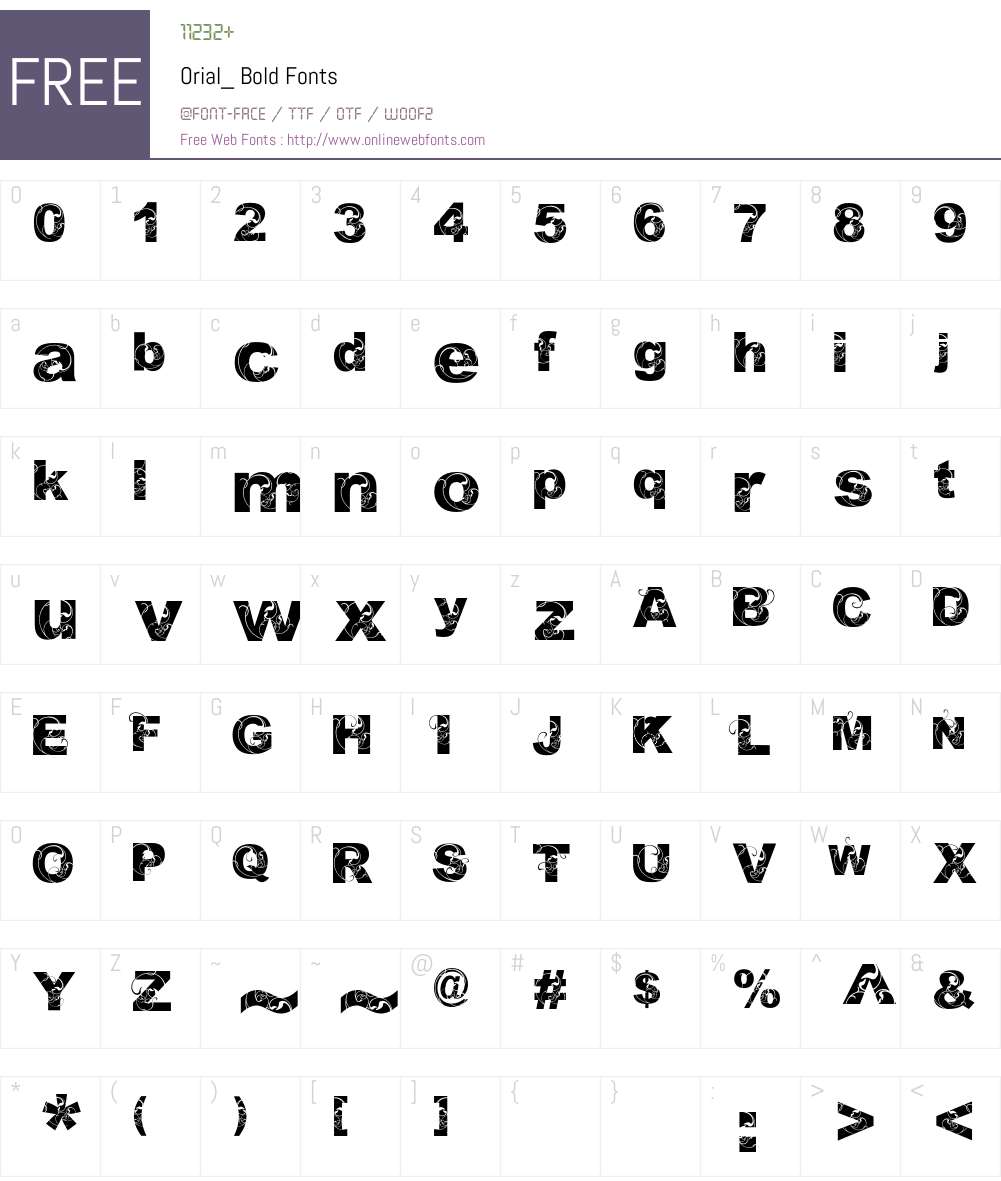Orial_ Font Screenshots
