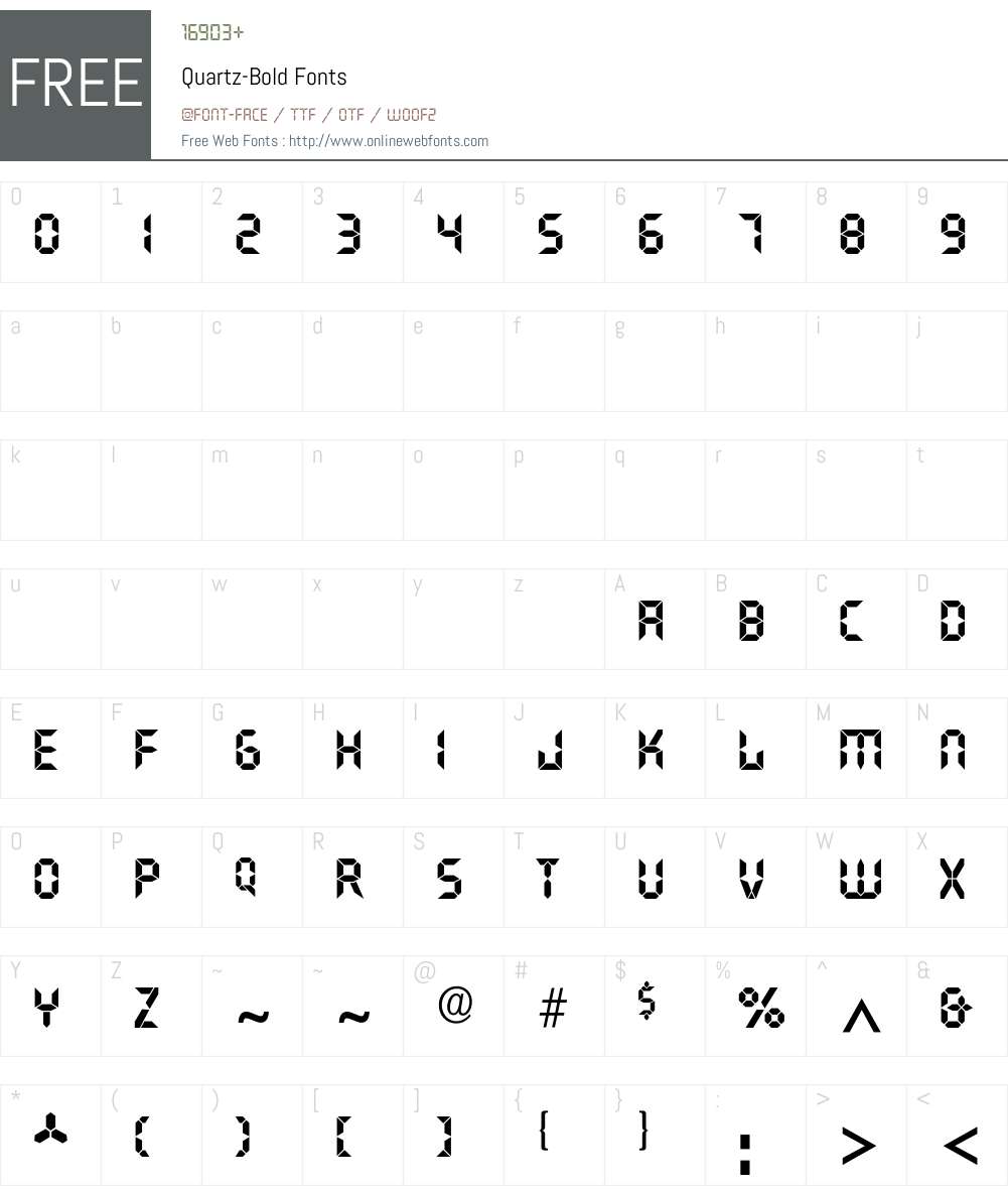 Quartz-Bold Font Screenshots