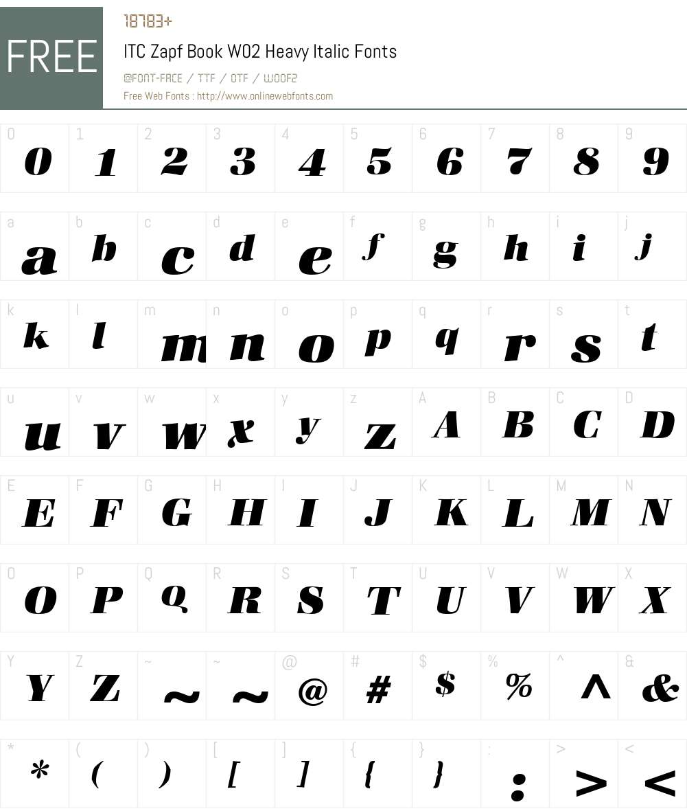 ITC Zapf Book Font Screenshots