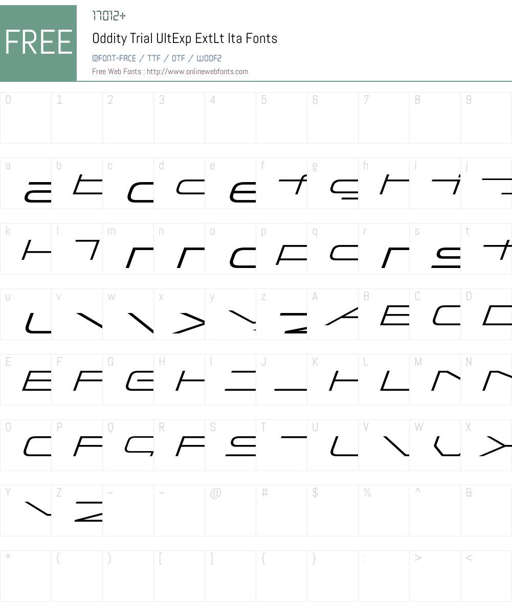 Oddity Trial Ultra Expanded Extra Light 3.000 Fonts Free Download ...