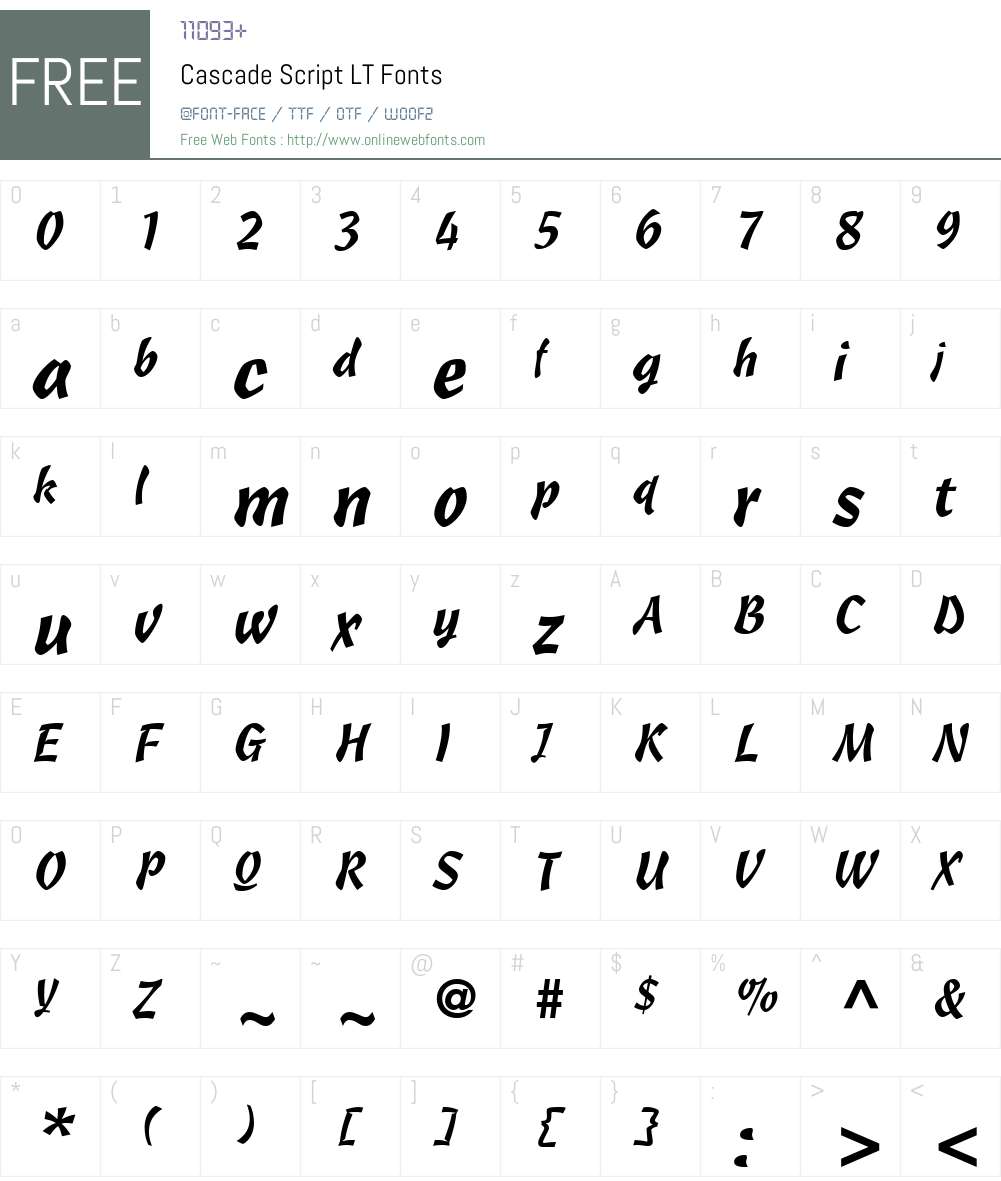 CascadeScript LT Font Screenshots