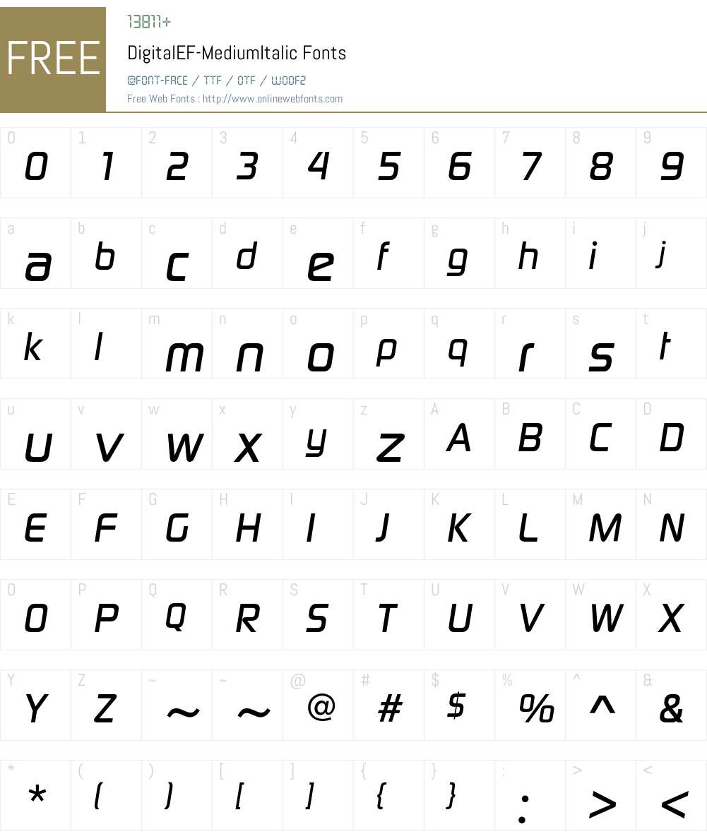 DigitalEF Font Screenshots