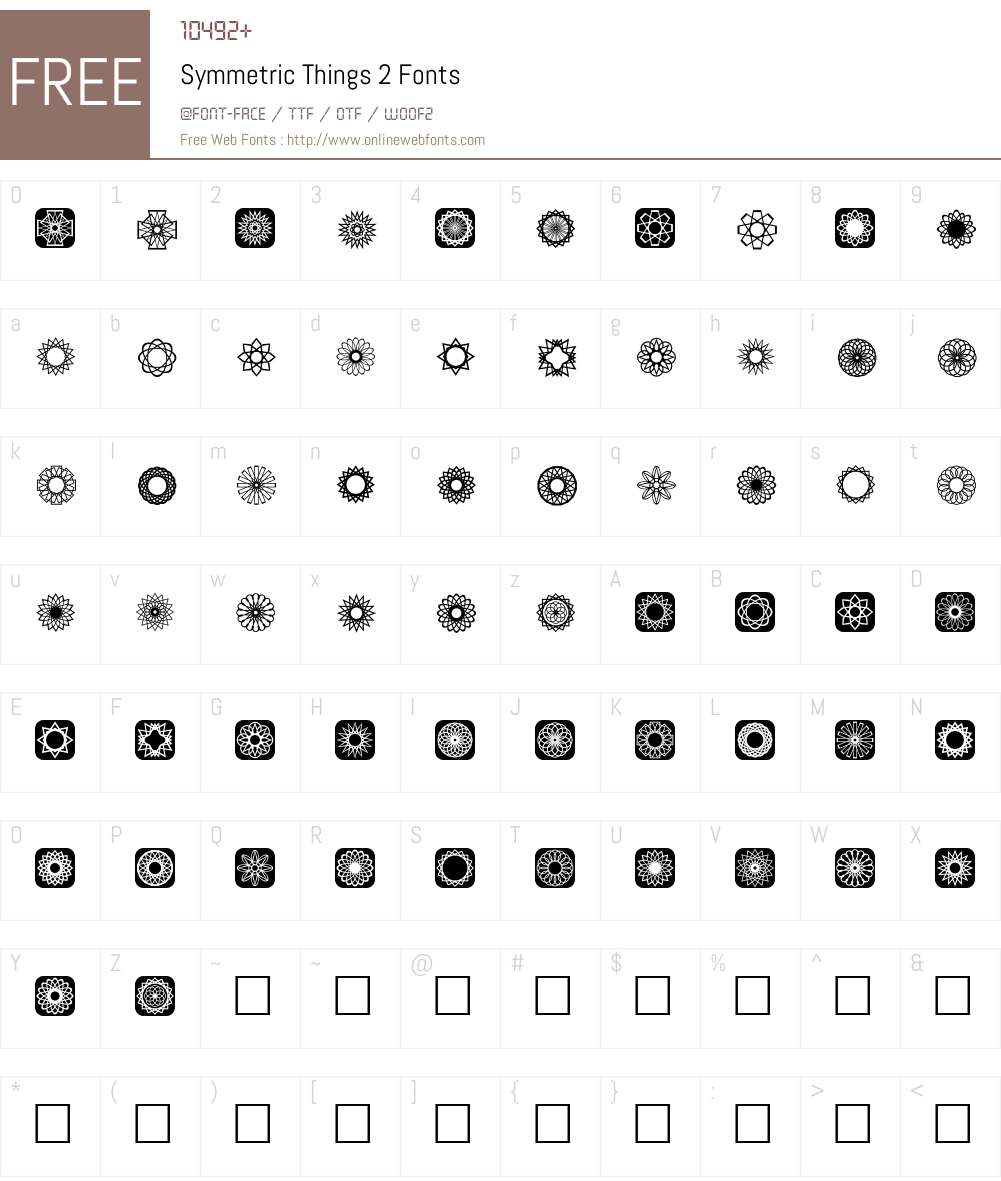Symmetric Things 2 Font Screenshots