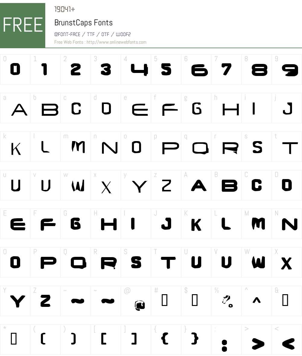 BrunstCaps Font Screenshots