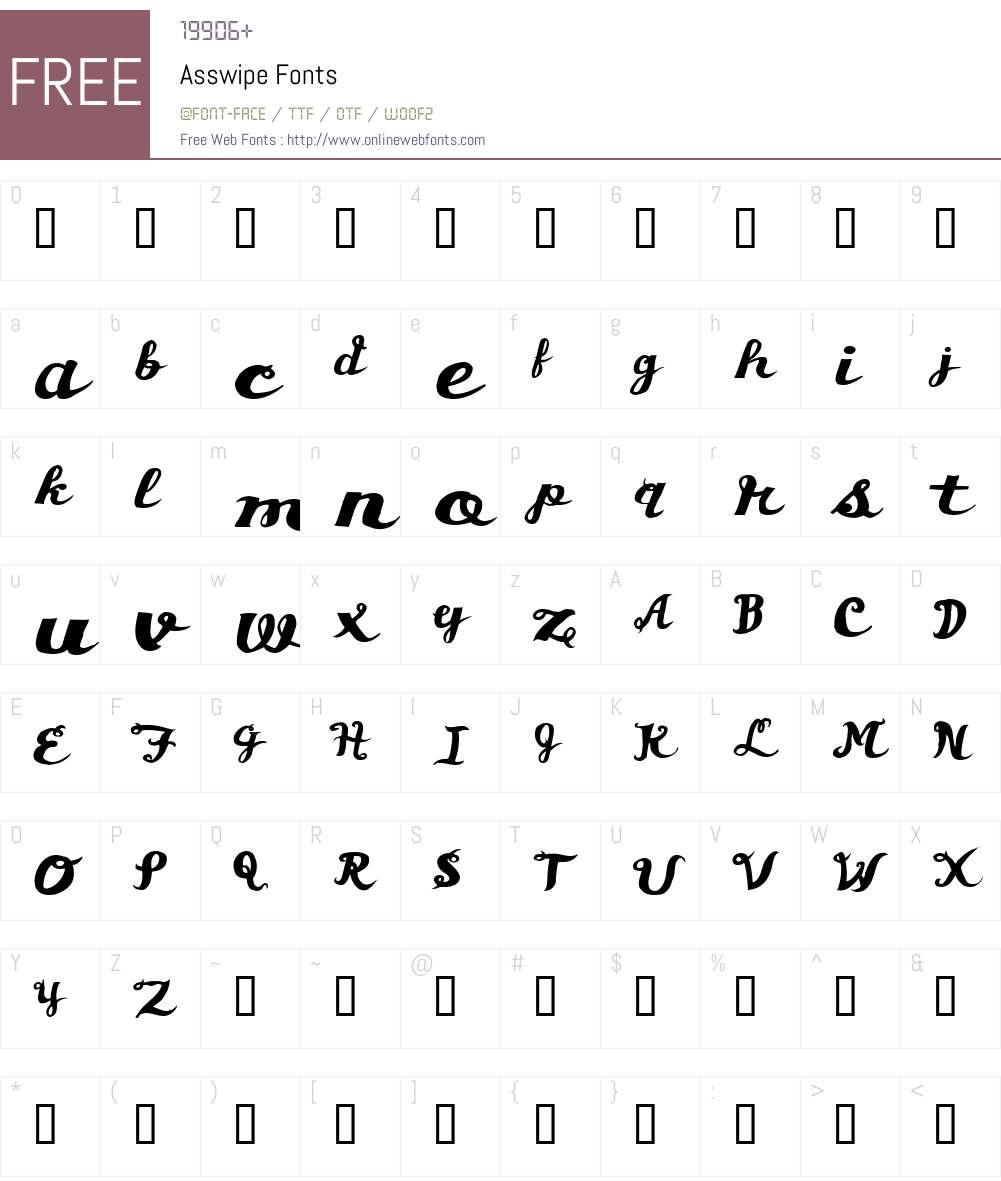 Asswipe Font Screenshots