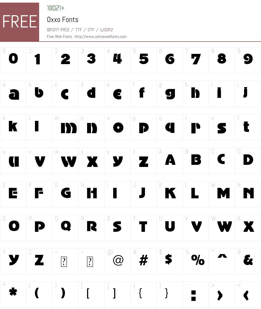Oxxo Font Screenshots