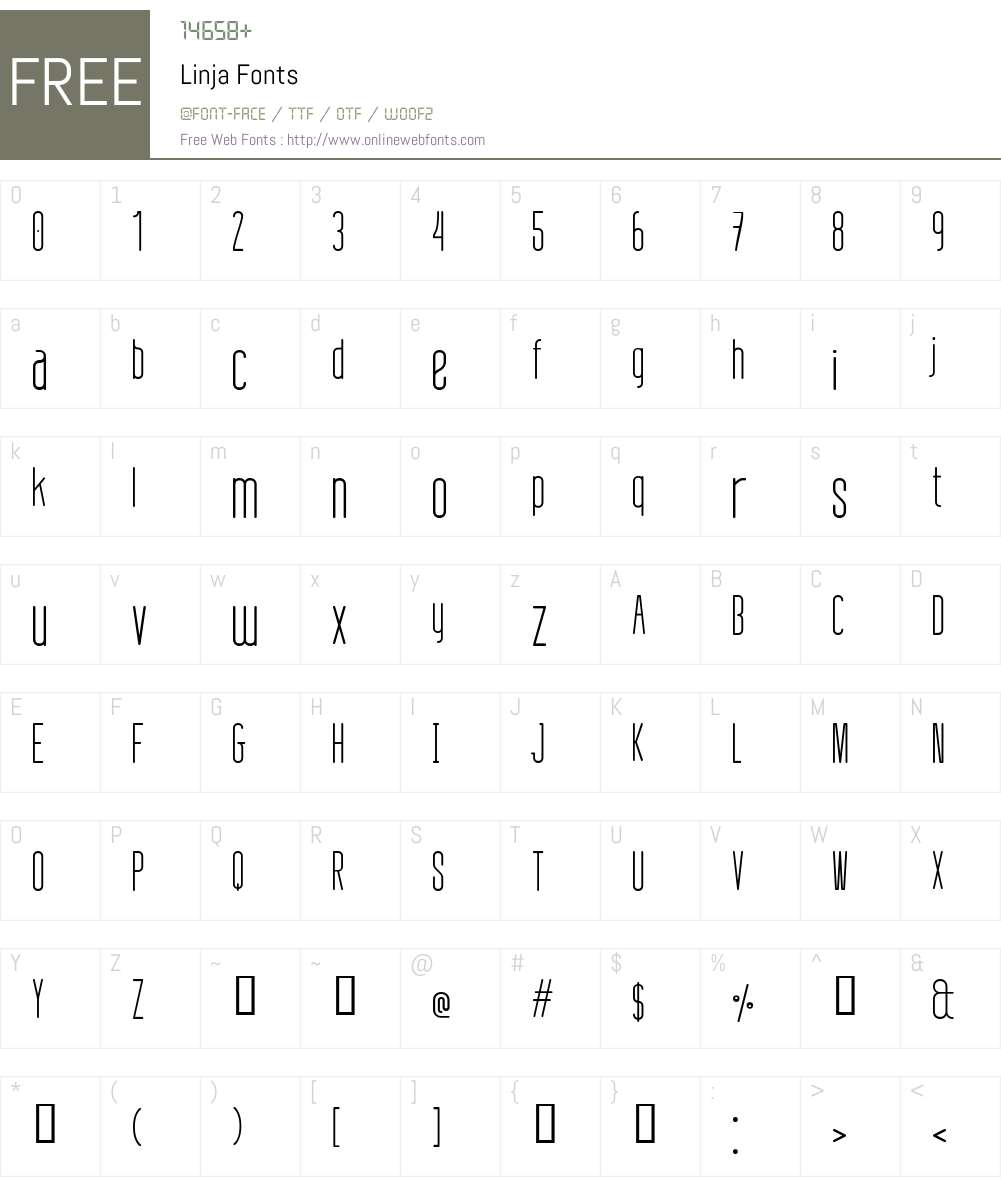 Linja Font Screenshots