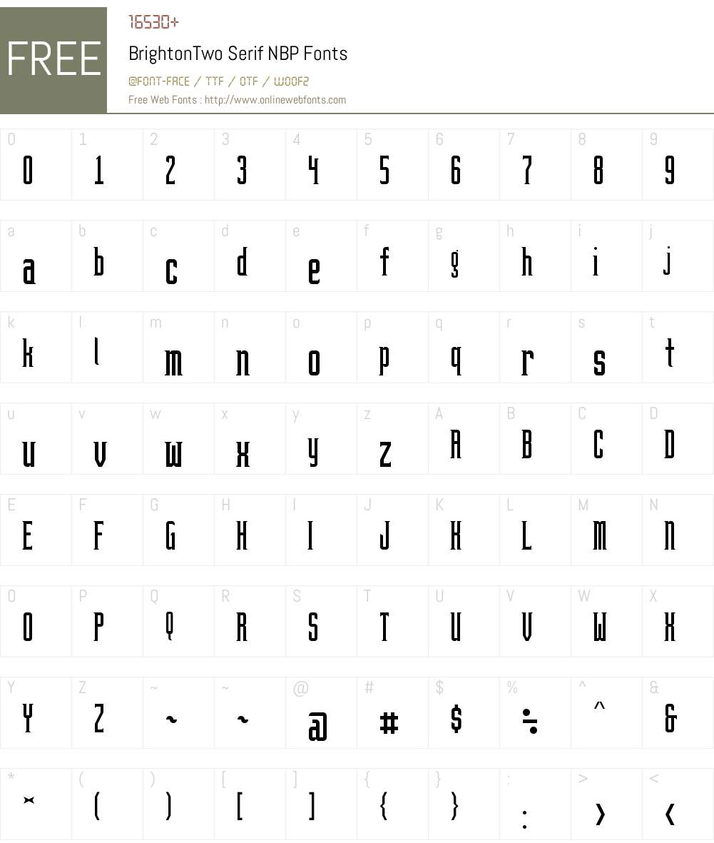 BrightonTwo Serif NBP Font Screenshots