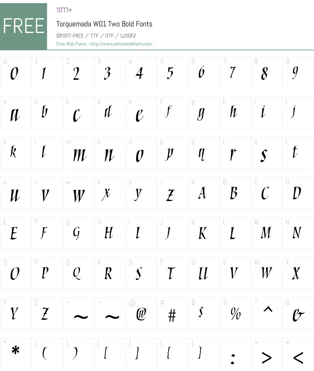 TorquemadaW01-TwoBold Font Screenshots