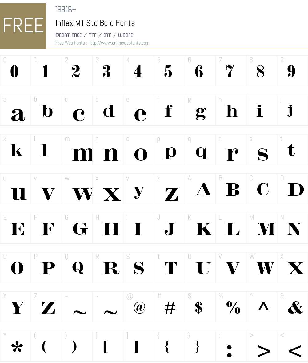 Inflex MT Std Font Screenshots