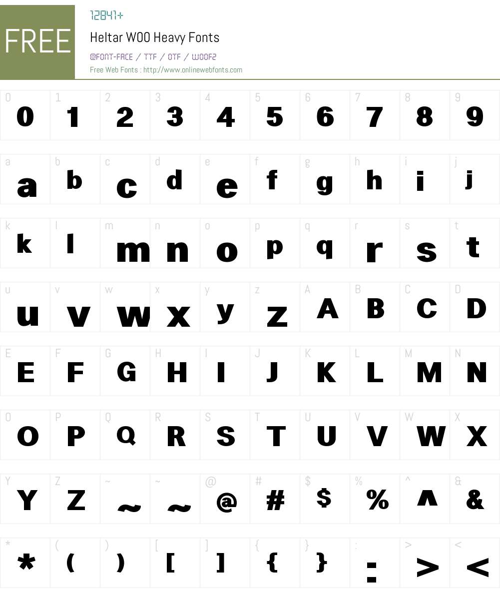 HeltarW00-Heavy Font Screenshots