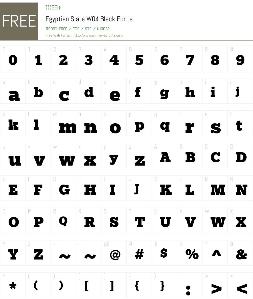 Egyptian Slate Font Screenshots