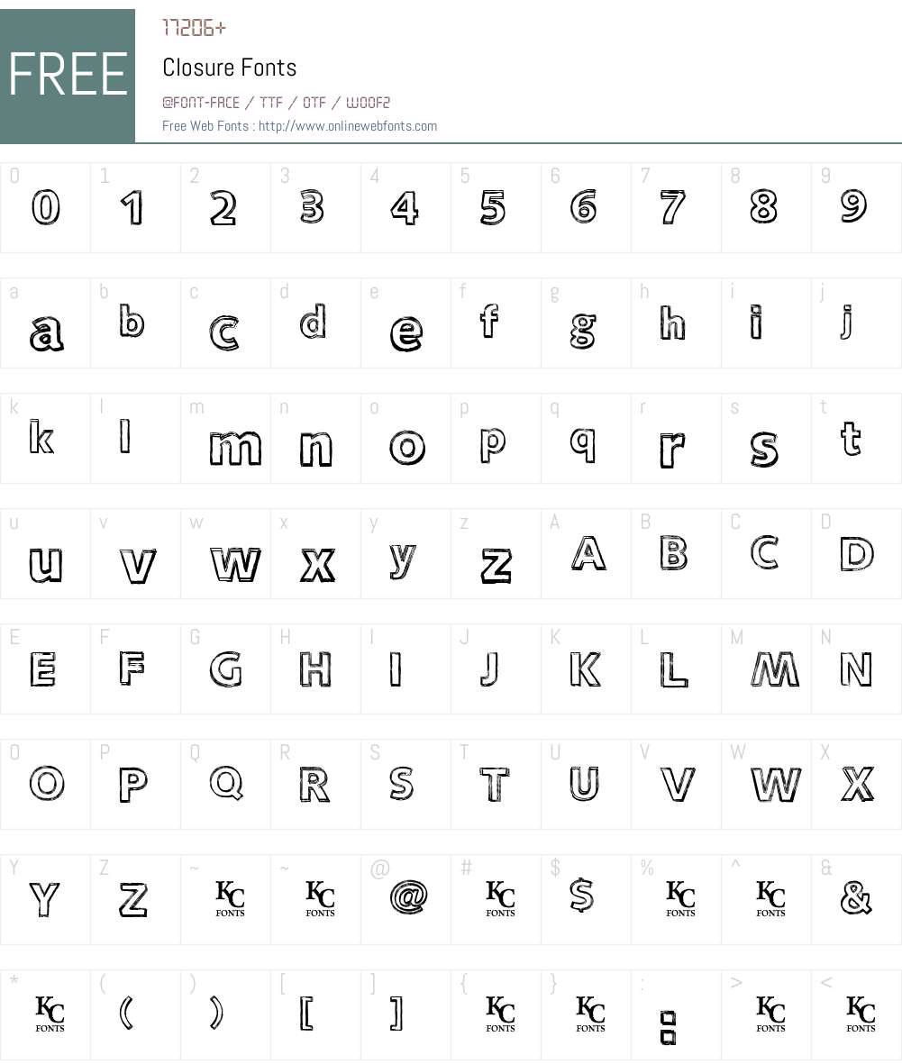 Closure Font Screenshots