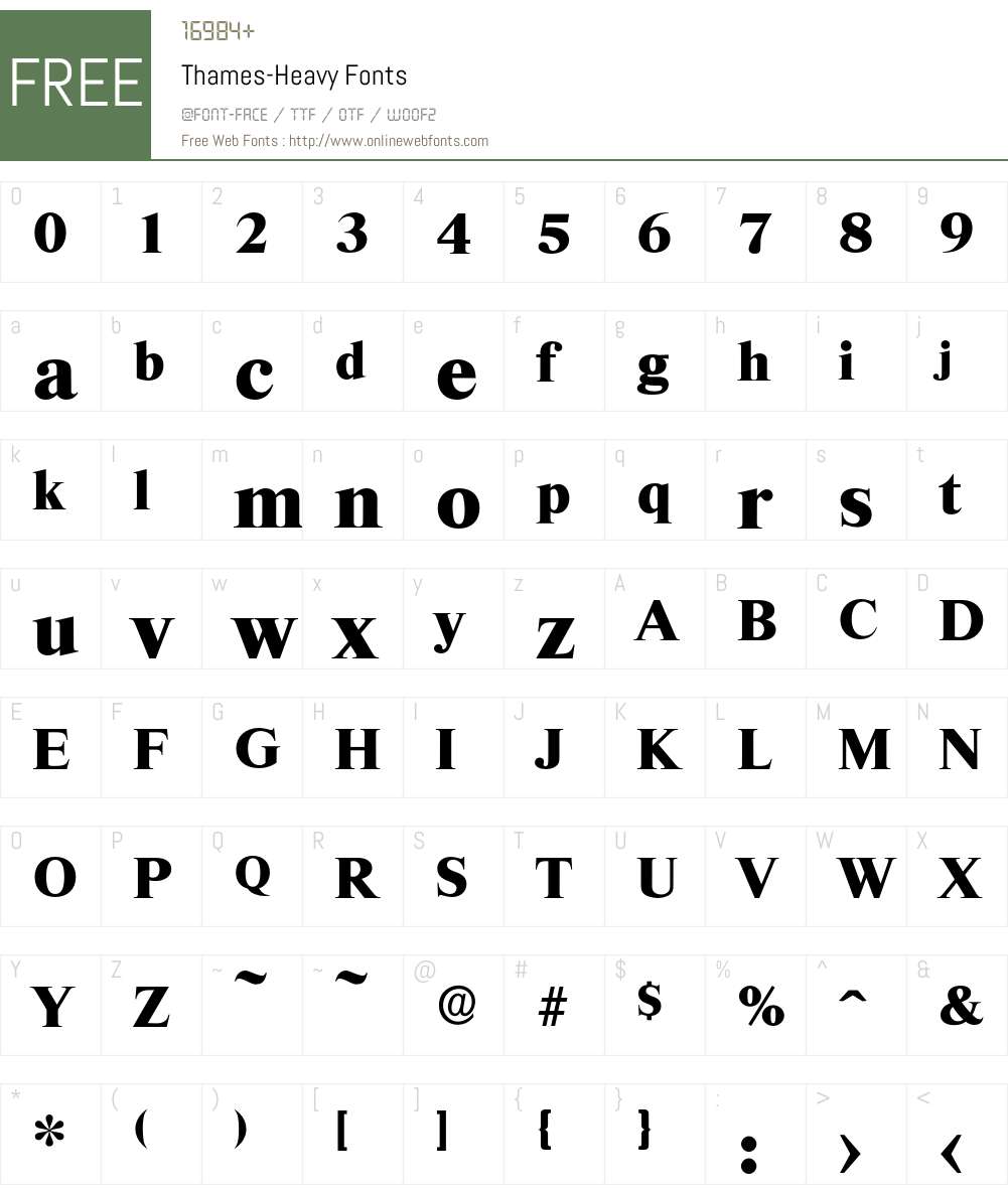 Thames-Heavy Font Screenshots