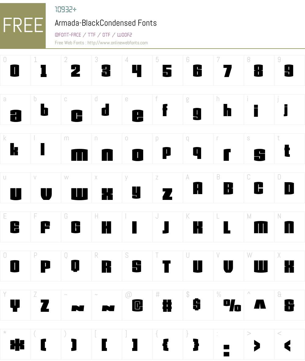 Armada Font Screenshots