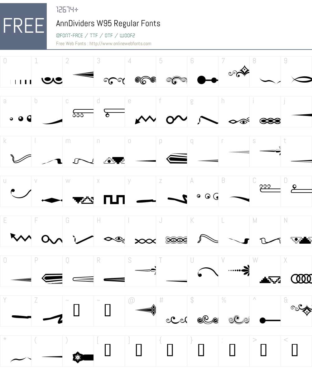 AnnDividers Font Screenshots