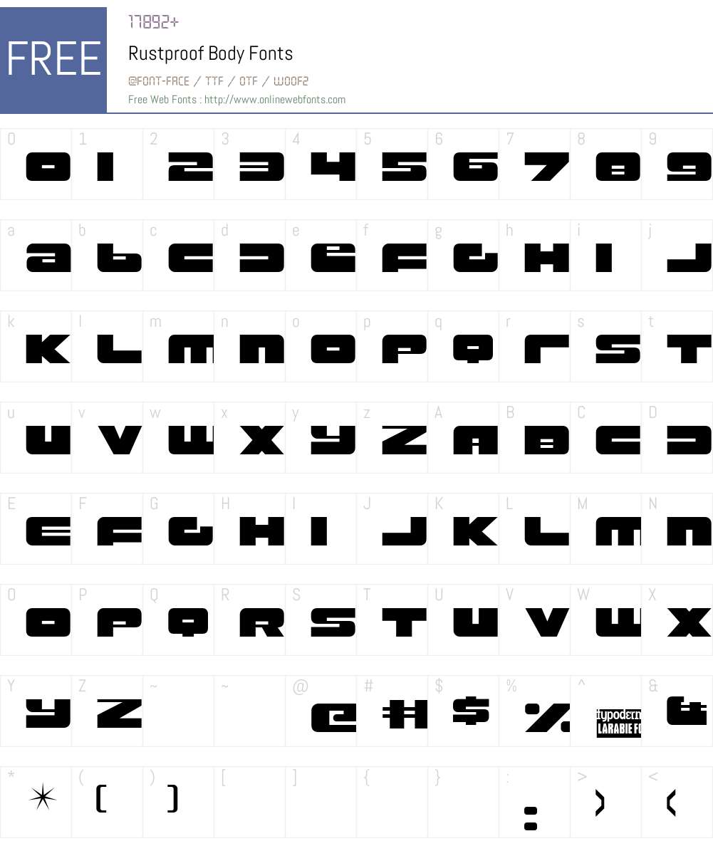Rustproof Body Font Screenshots