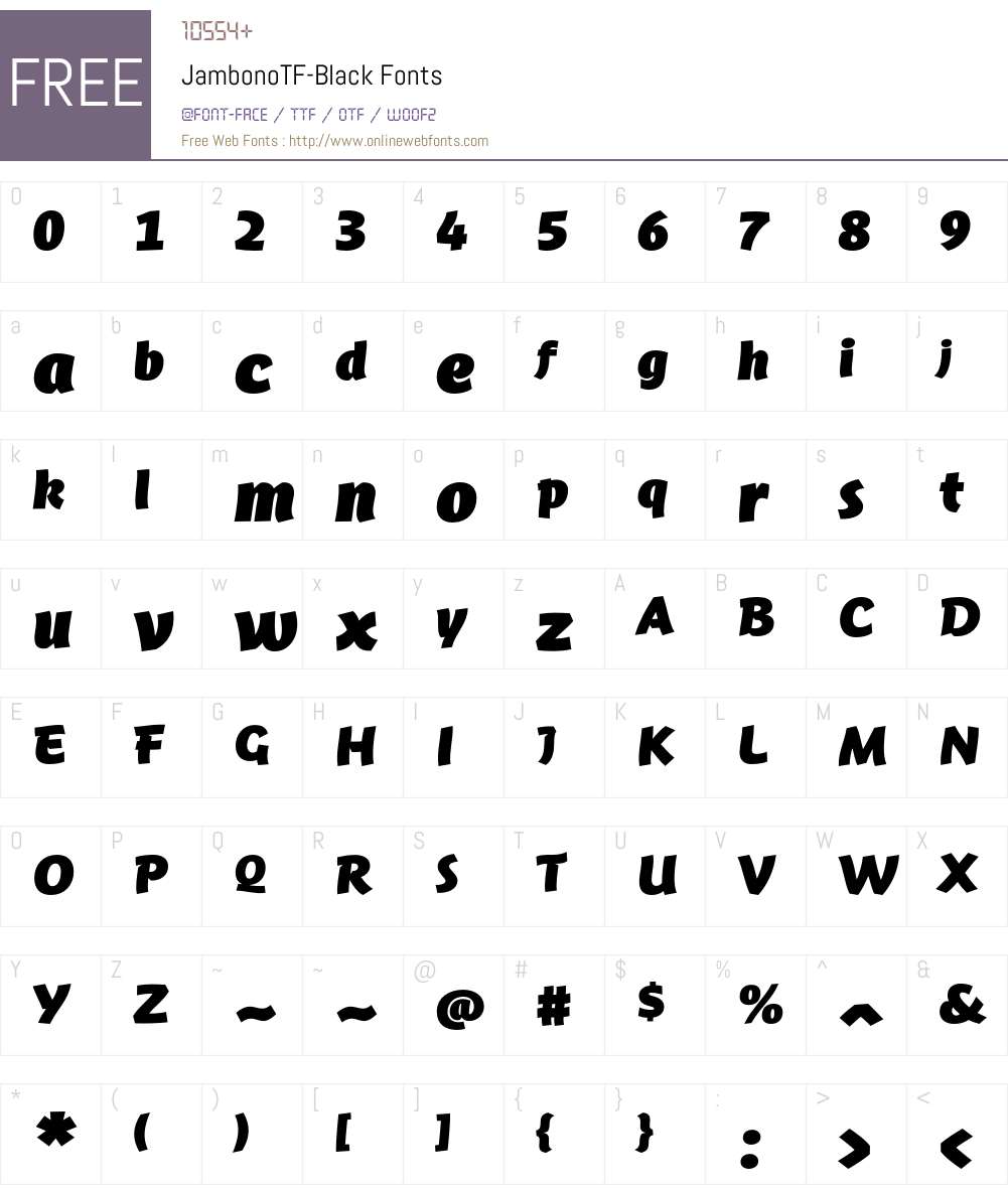 JambonoTF-Black Font Screenshots