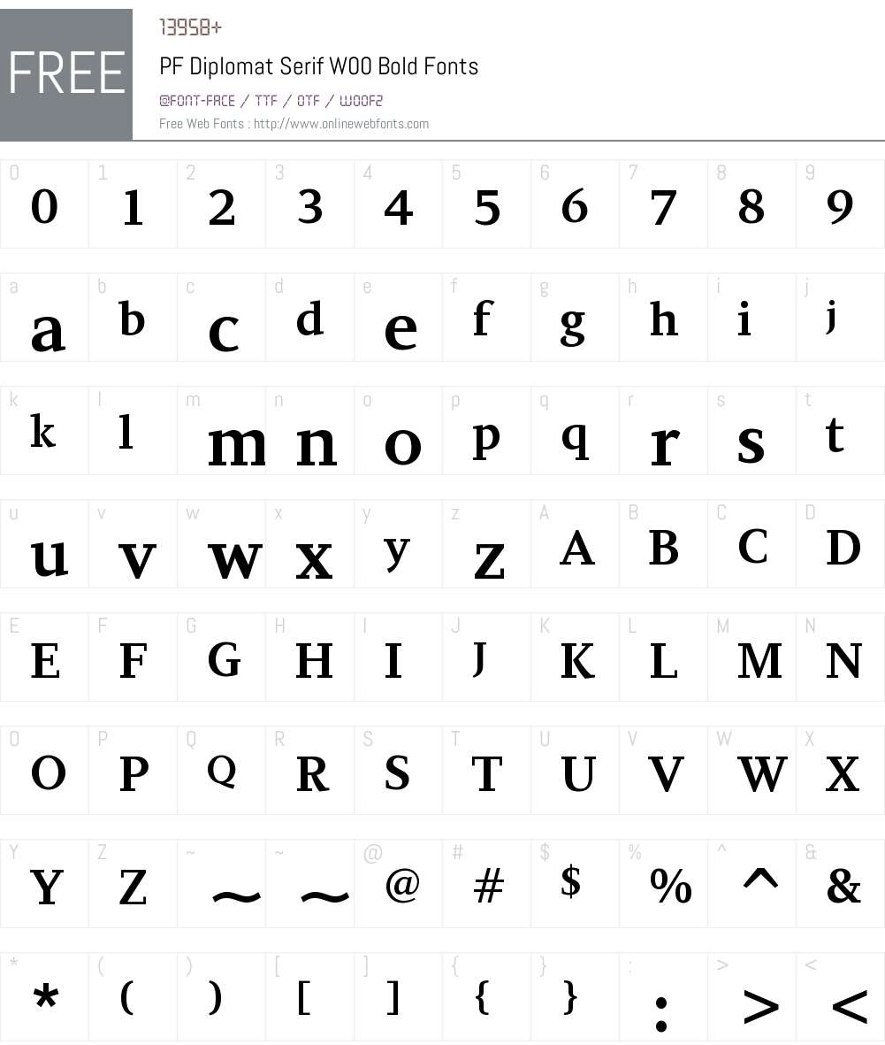 PFDiplomatSerifW00-Bold Font Screenshots
