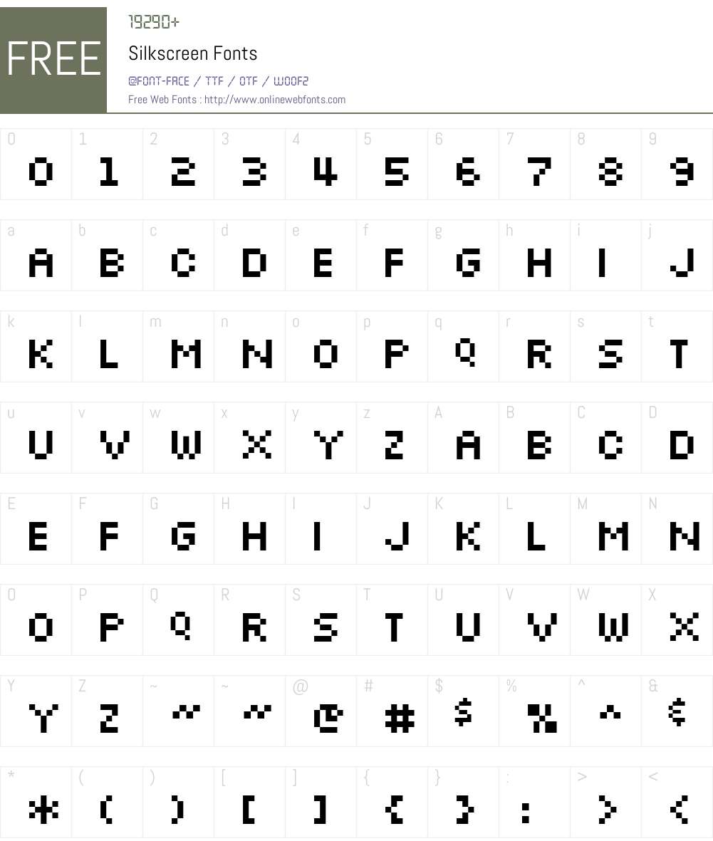 Silkscreen Font Screenshots