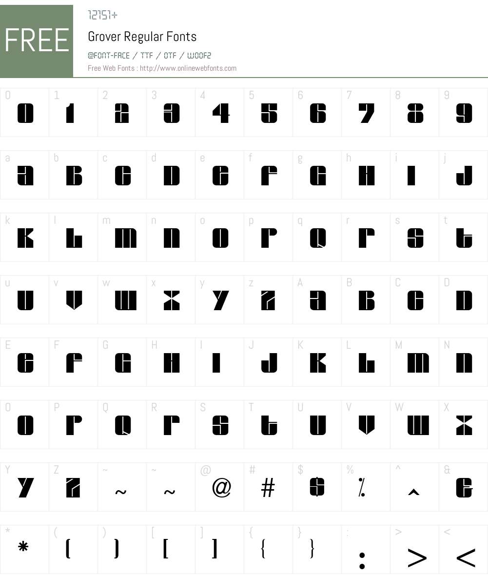 Grover Font Screenshots