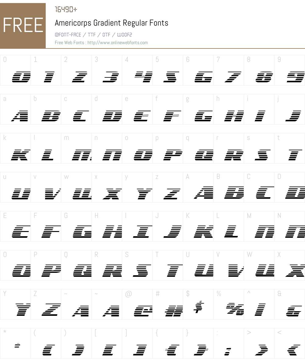 Americorps Gradient Font Screenshots