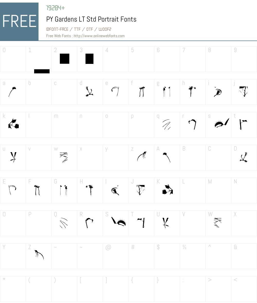 PY Gardens LT Std Font Screenshots