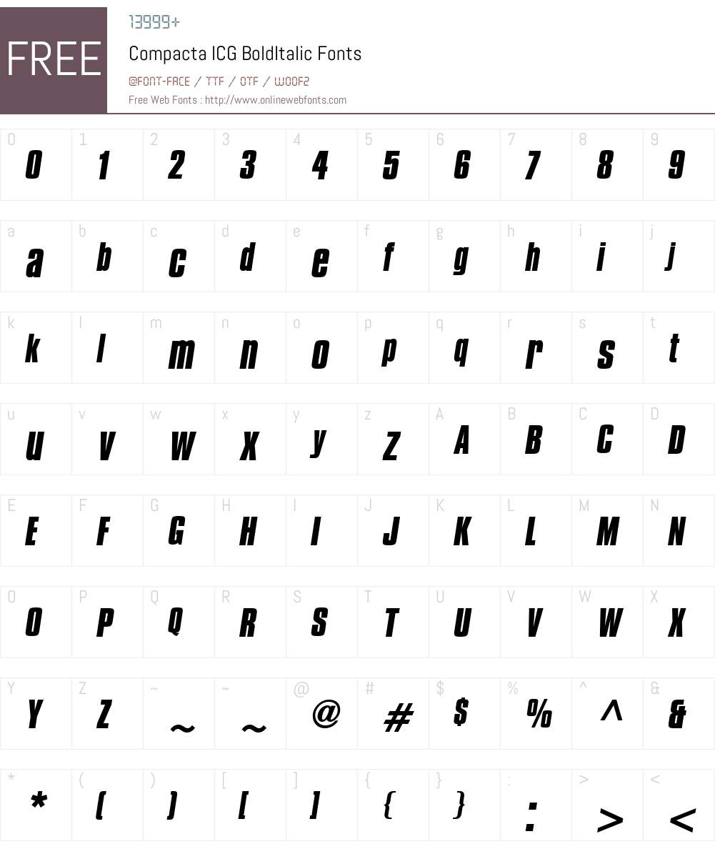 Compacta ICG Font Screenshots