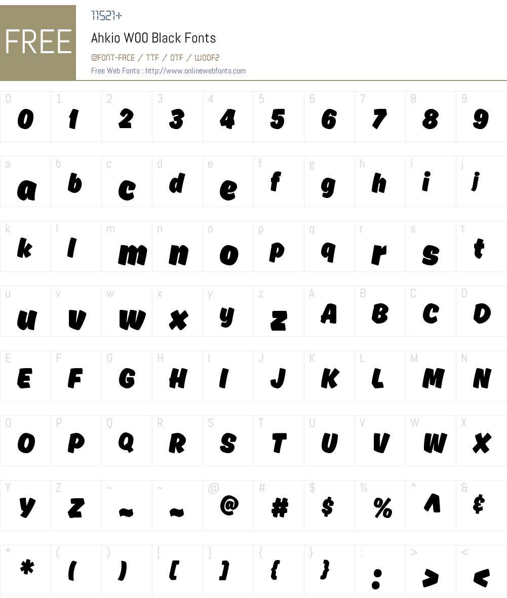 AhkioW00-Black Font Screenshots