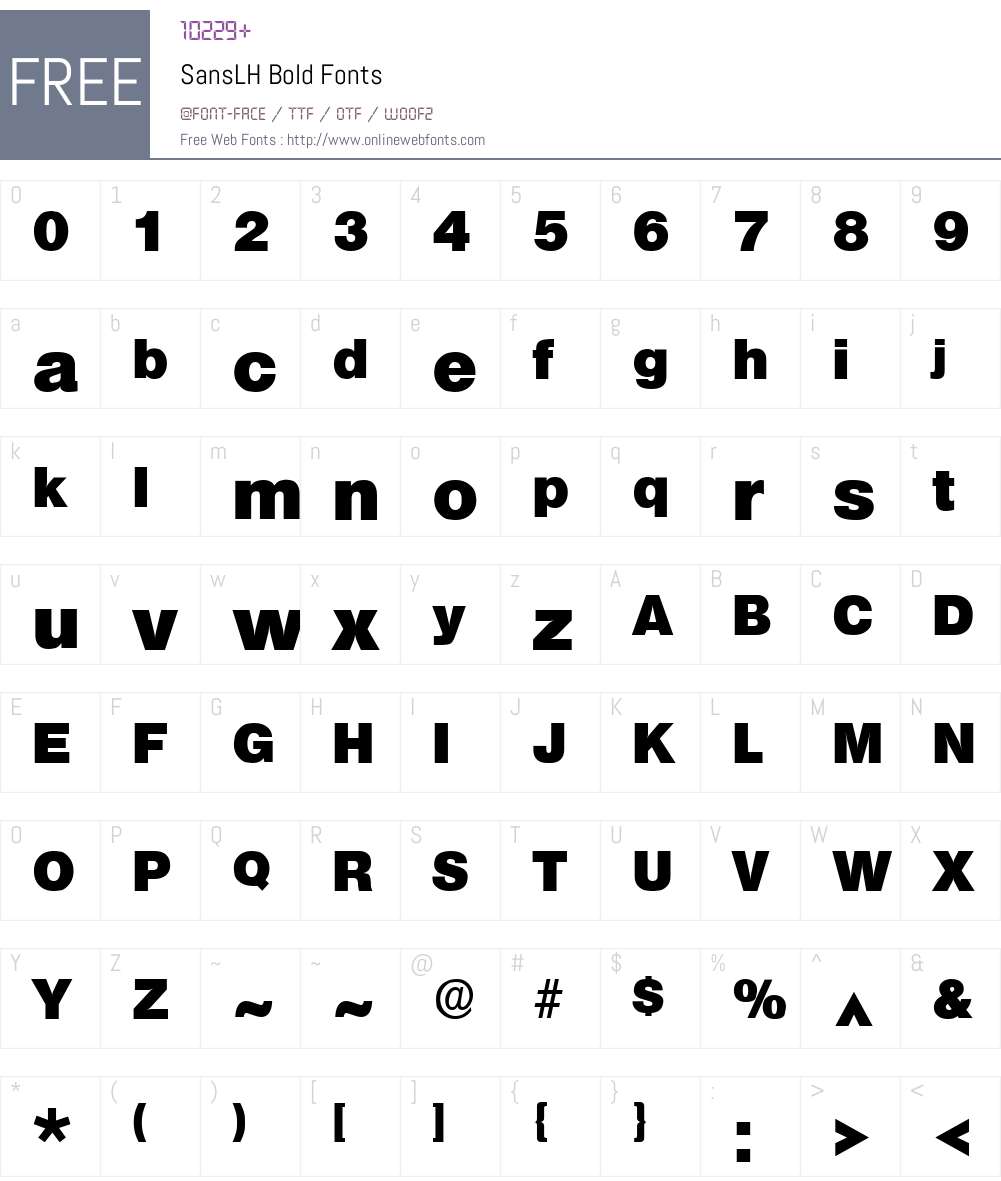 SansLH Font Screenshots